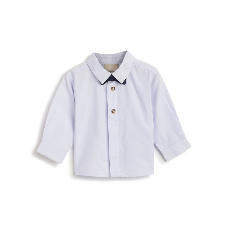 Boys Blue Solid Long Sleeve Shirt image number 0